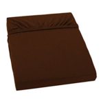 S.Ariba Soft Comfort Baumwolle Jersey-Stretch Spannbettlaken, verschiedene Farben und Größen, Braun 140x200cm bis 160x200cm