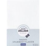 Julius Zöllner 8320147760 - Spannbetttuch Jersey für das Kinderbett, Größe: 60x120 / 70x140 cm, Farbe: weiß