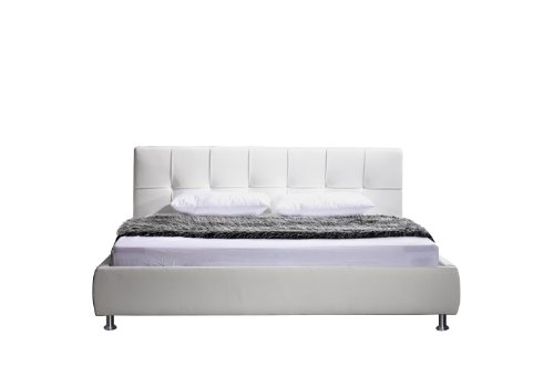 Modular Bett Texas, Kunstleder weiss, 180 x 200 cm
