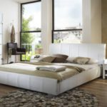 SAM Polsterbett Innocent 200x200 cm Latina, weiß, Bett aus Kunstleder, abgestepptes Design, als Wasserbett geeignet