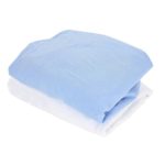 TupTam Baby Kinderbett Spannbettlaken Jersey 2er Pack, Farbe: Weiß/Hellblau, Größe: 70 x 140 cm