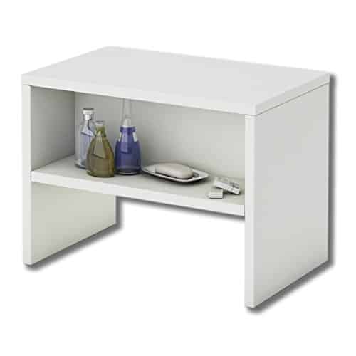CARO-Möbel Nachttisch Ney Nachtschrank Beistelltisch mit Offenem Fach in Weiß
