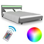 Homelux LED Bett PU Polsterbett Doppelbett Kunstlederbett Bettgestell Bettrahmen Verschiedene Farben und Größen