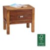 FineBuy Nachttisch Massiv-Holz Sheesham Nacht-Kommode 40 cm 1 Schublade Ablage Nachtschrank Landhaus-Stil Echt-Holz Nachtkästchen dunkel-braun Nacht-Konsole Natur-Produkt Schlafzimmer-Möbel Unikat