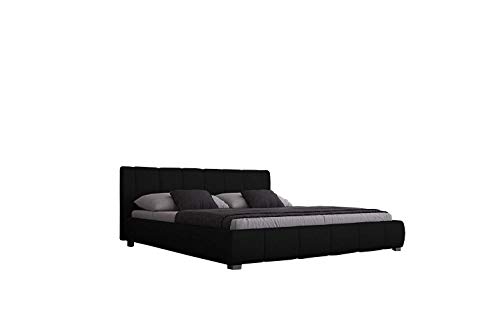 Sedex Luna Polsterbett 180x200 cm Doppelbett/Bett / Designerbett/Kunstleder schwarz