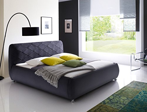 Polsterbett Antoni Bett 180x200 cm anthrazit Bezugstoff Doppelbett Designerbett Schlafzimmer