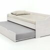 WOODLIVE DESIGN BY NATURE Massivholz-Gästebett aus Kernbuche weiß, ausziehbares Doppel-Bett, als Jugend- & Kinderbett verwendbar, Funktionsbett aus Holz, Bett 90 x 200 cm