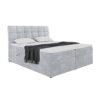 MEBLINI Boxspringbett mit Bettkasten - Gepolstert Doppelbett mit Matratze und Topper - Polsterbett mit Stauraum - Bett mit Kopfteil - Stauraumbett - Drago - 160x200 - H3/Hellgrau Samt
