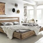 Woodkings® Holz Bett 180x200 Marton Doppelbett massiv Holz Schlafzimmer Möbel Doppelbett Schwebebett rustikale Naturmöbel Echtholzmöbel (Akazie gebürstet)
