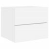vidaXL Wand Nachttisch, Schwebend Nachtschrank mit LED-Leuchten, Wandmontage Nachtkommode Nachtkonsole, Wandschrank Schlafzimmer, Weiß