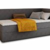 Boxspringbett Flame mit Bettkasten - Einzelbett mit Bonell-Matratze und Topper, Polsterbett, Universelle Bettseite, Bett, Schlafzimmer, Kinderzimmer (Graphit (Kronos 22), 90 x 200 cm)