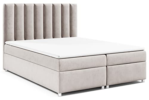 Best for Home Boxspringbett mit Bettkasten Trinity K-10 Bonellfederkern inkl. Topper 180x200 Creme