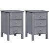 Yaheetech 2er Set Nachttisch Moderner Nachtschrank Nachtkommode Couchtisch mit 3 Schubladen Nachtkonsole Sofatisch für Boxspringbett, 40 x 40 x 60 cm