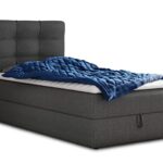 Boxspringbett Best Mini mit Bettkasten und Matratzentopper - Einzelbett mit Bonell-Matratze und Topper, Polsterbett, Bett, Schlafzimmer (100 x 200 cm, Graphit (Inari 94))