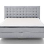 Atlantic Home Collection Boxspringbett ANNI, Stoff, Hellgrau, 160 x 200 cm