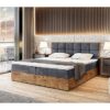 MEBLINI Boxspringbett mit Bettkasten - Gepolstert Doppelbett mit Matratze und Topper - Polsterbett mit Stauraum - Bett mit Kopfteil - Stauraumbett - Lofty 1-180x200 - H3/Dunkelgrau Samt