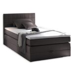 Stella Trading Hawaii 2 Boxspringbett 120x200 mit Bettkasten, Anthrazit 2 - Bequemes Bett mit 7-Zonen-Federkern Matratze H2-H3 & Komfortschaum Topper - 121 x 107 x 209 cm (B/H/T)