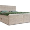Boxspringbett Mollo mit 2 Bettkästen, Doppelbett mit Bonell-Matratze und Topper, Polsterbett in weichem Cordstoff, Bett, Bettgestell für Schlafzimmer (Beige (Tilia 03), 180 x 200 cm)