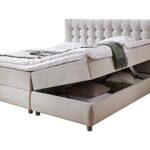 Atlantic Home Collection Boxspringbett TINA, 160x200 cm, inklusive Topper (Härtegrad H2) und Bettkästen (2x), hellgrau, 160 x 200 cm